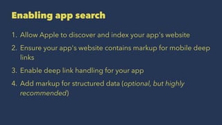 Support Universal Link in your app
func application(application: UIApplication,
continueUserActivity userActivity: NSUserA...