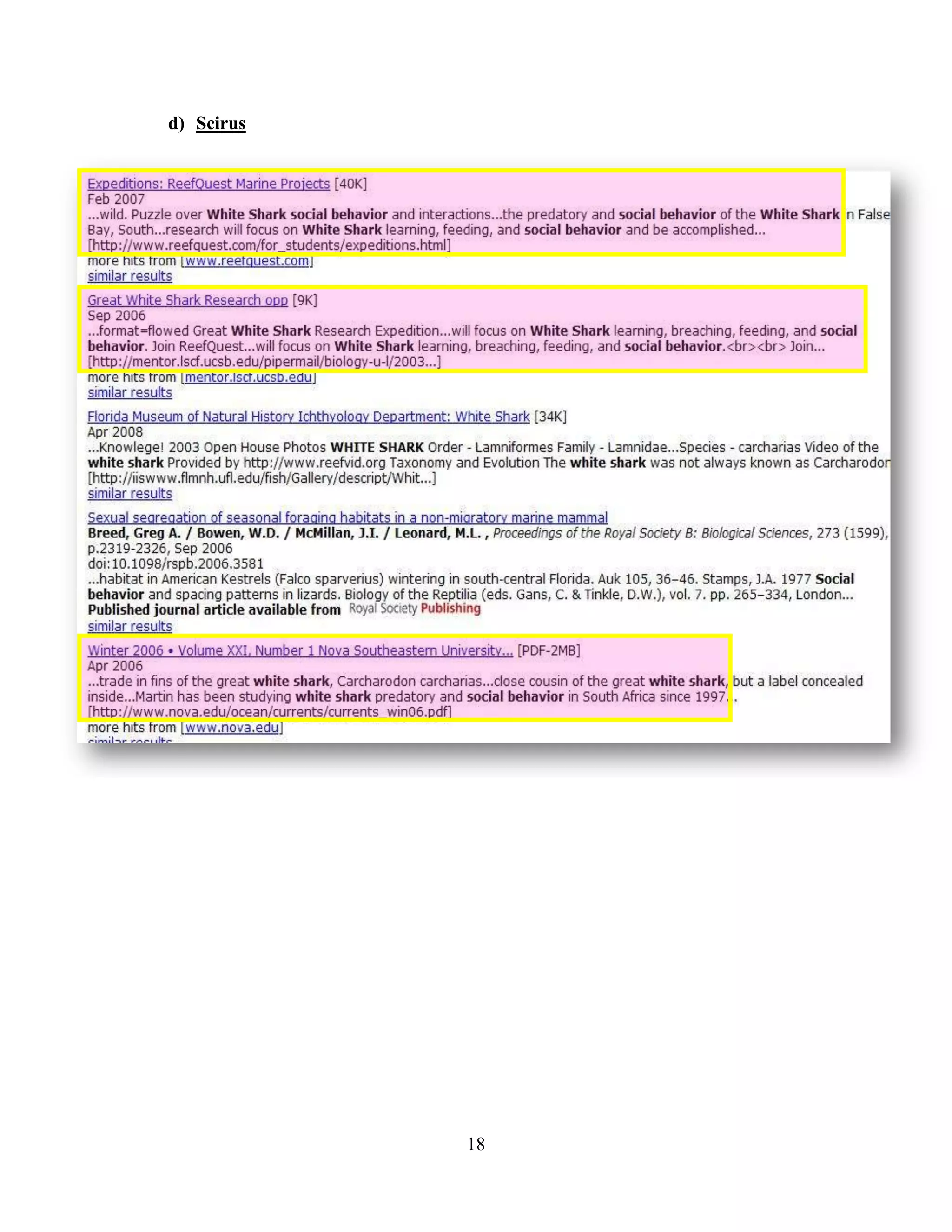 d) Scirus




            18
 