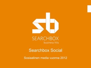Searchbox Social Sosiaalinen media vuonna 2012 