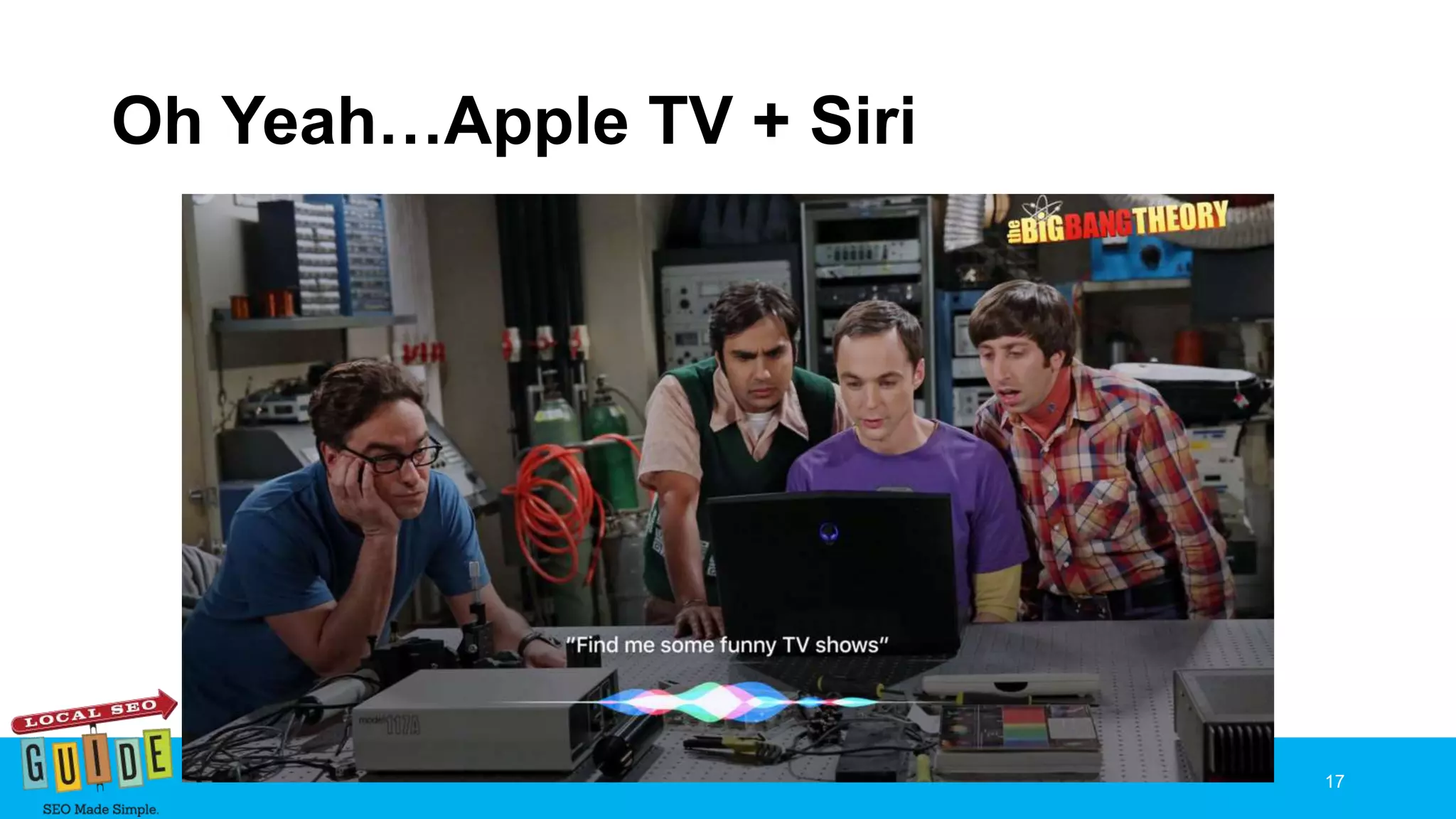 Oh Yeah…Apple TV + Siri
17
 