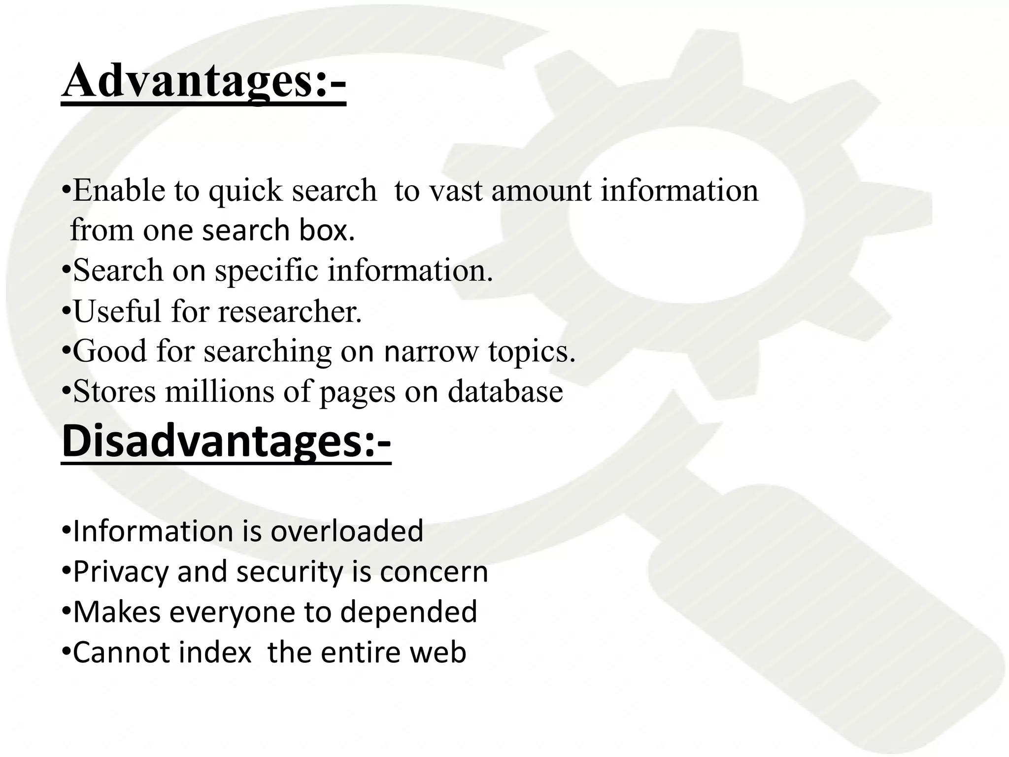 Types and overview of Search Engine | PPTX