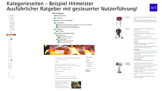 Kategorieseiten – Beispiel Hitmeister
Ausführlicher Ratgeber mit gesteuerter Nutzerführung!
 