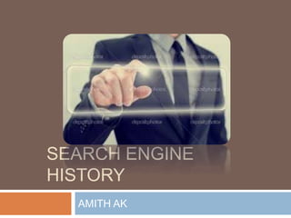 SEARCH ENGINE
HISTORY
AMITH AK
 