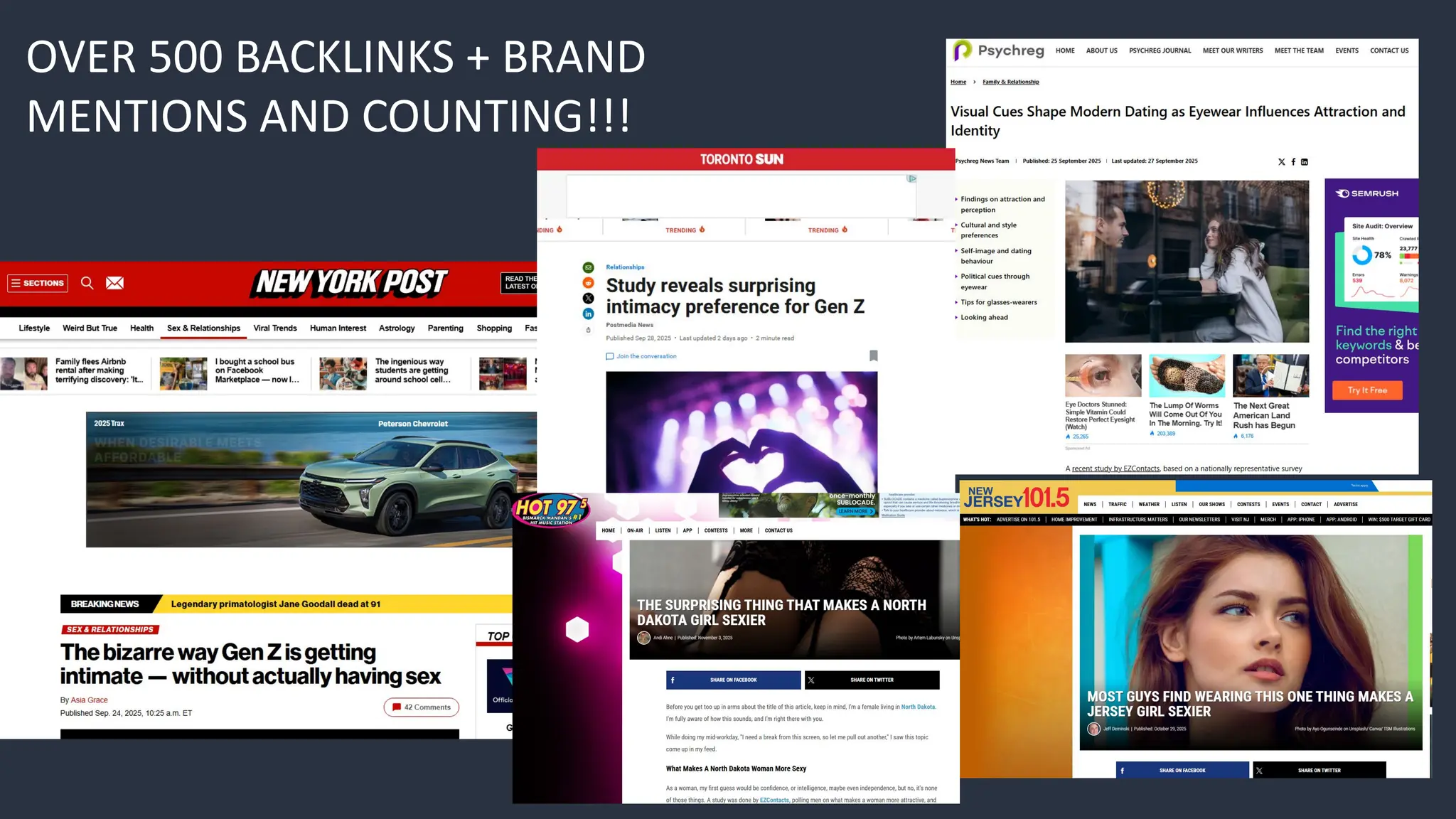 OVER 500 BACKLINKS + BRAND
MENTIONS AND COUNTING!!!
 