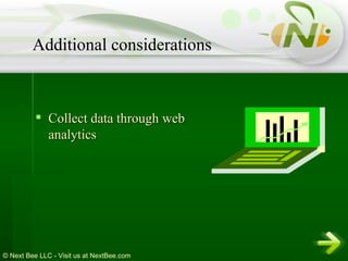 Collect data through web analytics Additional considerations 