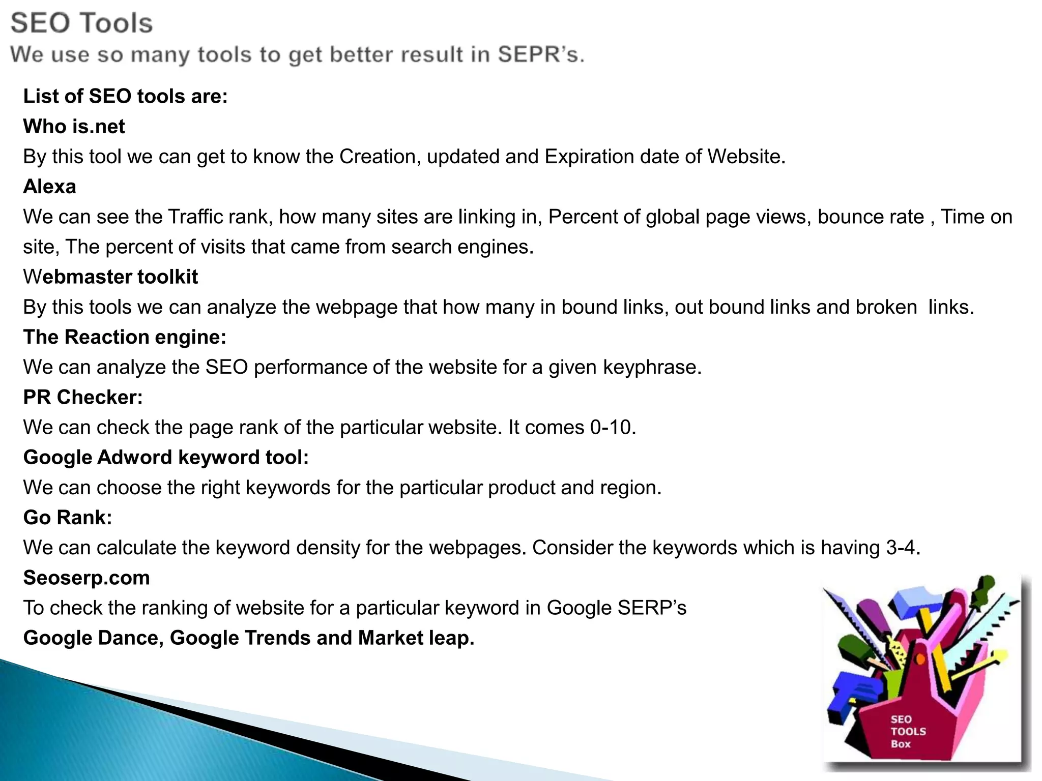 Whether the body of the webpage includes the searched term and how many times it appears within the webpage.