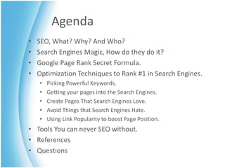 AgendaSEO, What? Why? And Who?