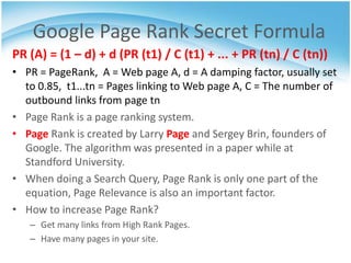 Getting your pages into the Search Engines.