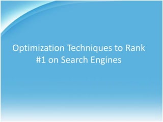 Avoid Things that Search Engines Hate.