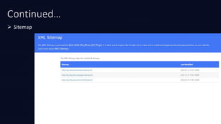 Continued…
 Sitemap
 