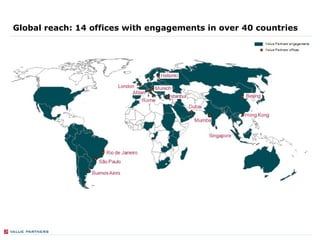 Global reach: 14 offices with engagements in over 40 countries PRESENTED BY GREGORY BOLLE 