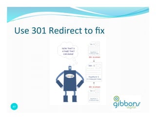 Use 
301 
Redirect 
to 
fix 
47 
 