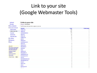 Link to your site
(Google Webmaster Tools)
 