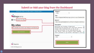 Submit or Add your blog from the Dashboard
 