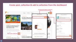 Add to your collection
Create post & add to collection
Create post, collection & add to collection from the dashboard
 