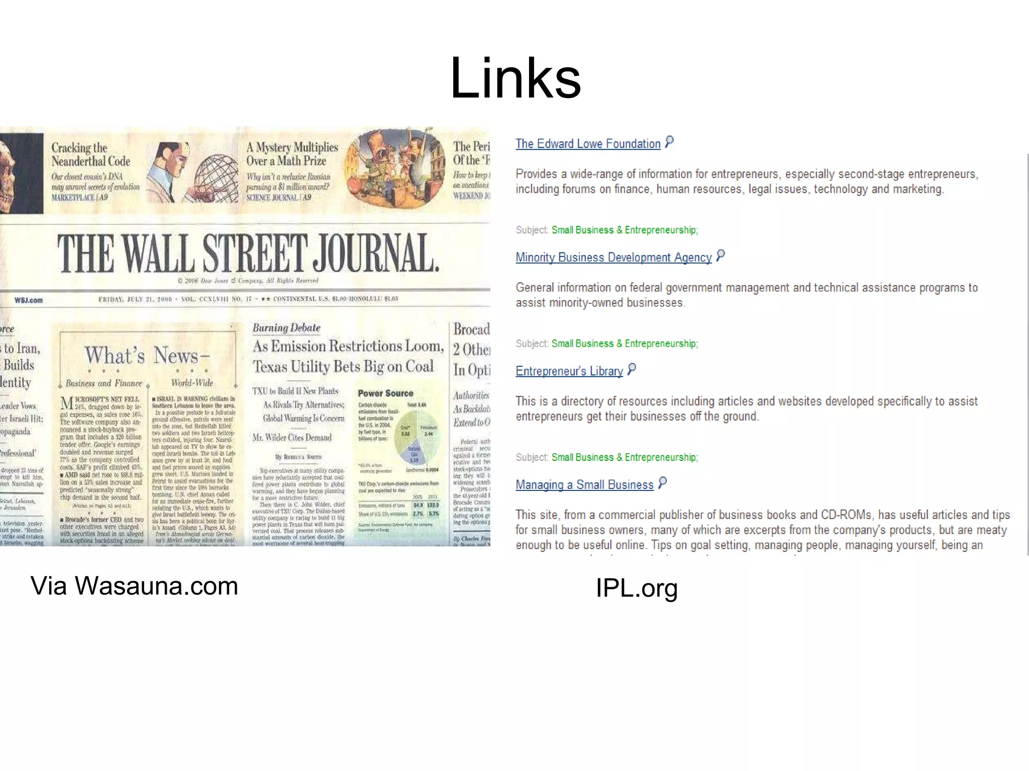 Links Via Wasauna.com IPL.org 