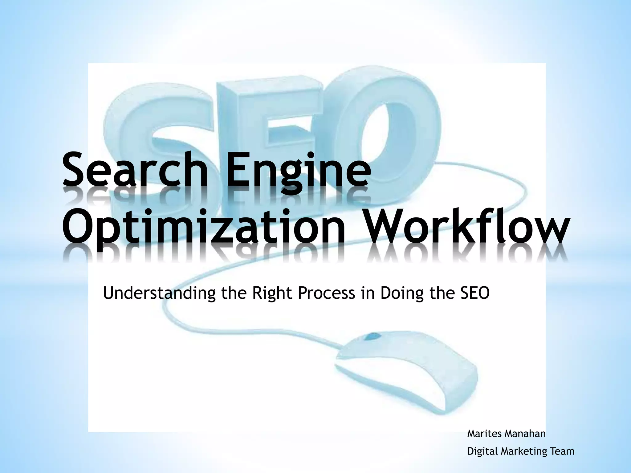 Search Engine Optimization Workflow | PPTX