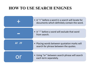 How To Search Using Search engine ppt | PPTX