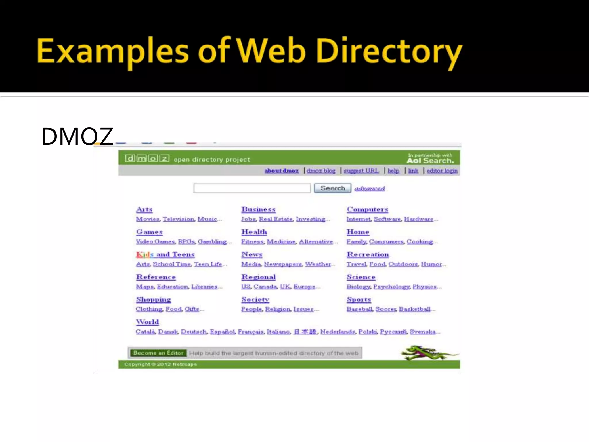 DMOZ
 