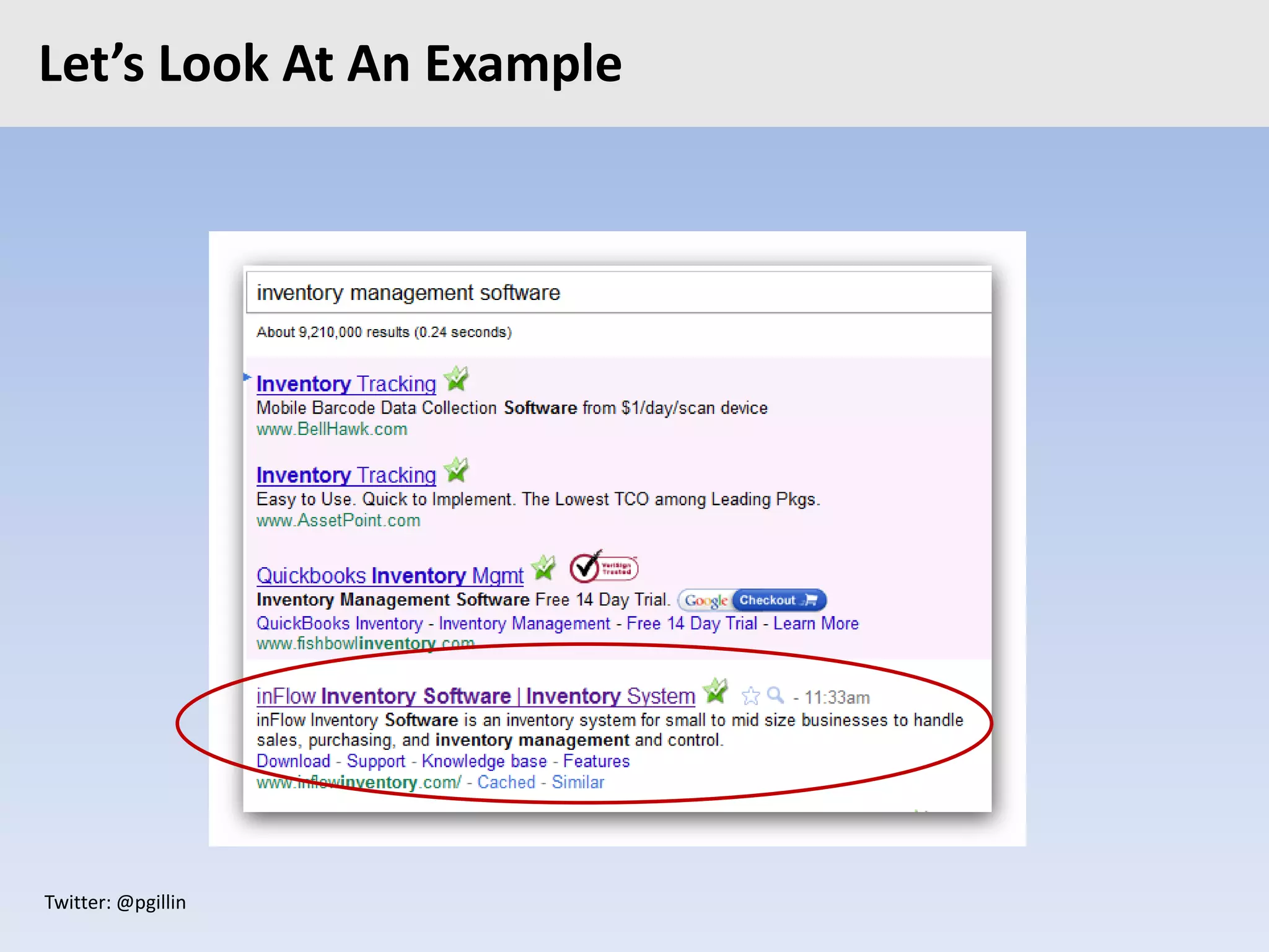 Twitter: @pgillin
Let’s Look At An Example
 