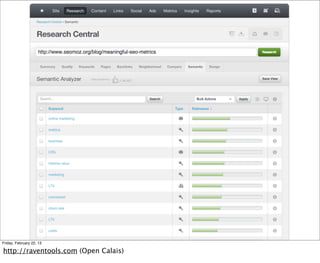 Friday, February 22, 13

http://raventools.com (Open Calais)
 