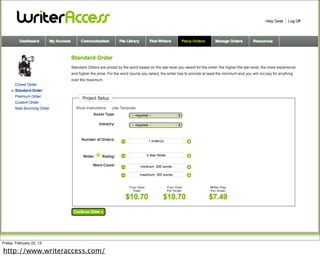 Friday, February 22, 13

http://www.writeraccess.com/
 