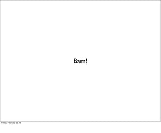 Bam!




Friday, February 22, 13
 
