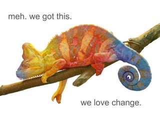 meh. we got this.

we love change.

 