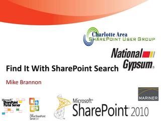 Find It With SharePoint Search
Mike Brannon
 