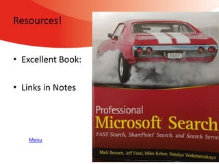 Resources!


• Excellent Book:

• Links in Notes




    Menu
 