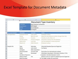 Excel Template for Document Metadata
 