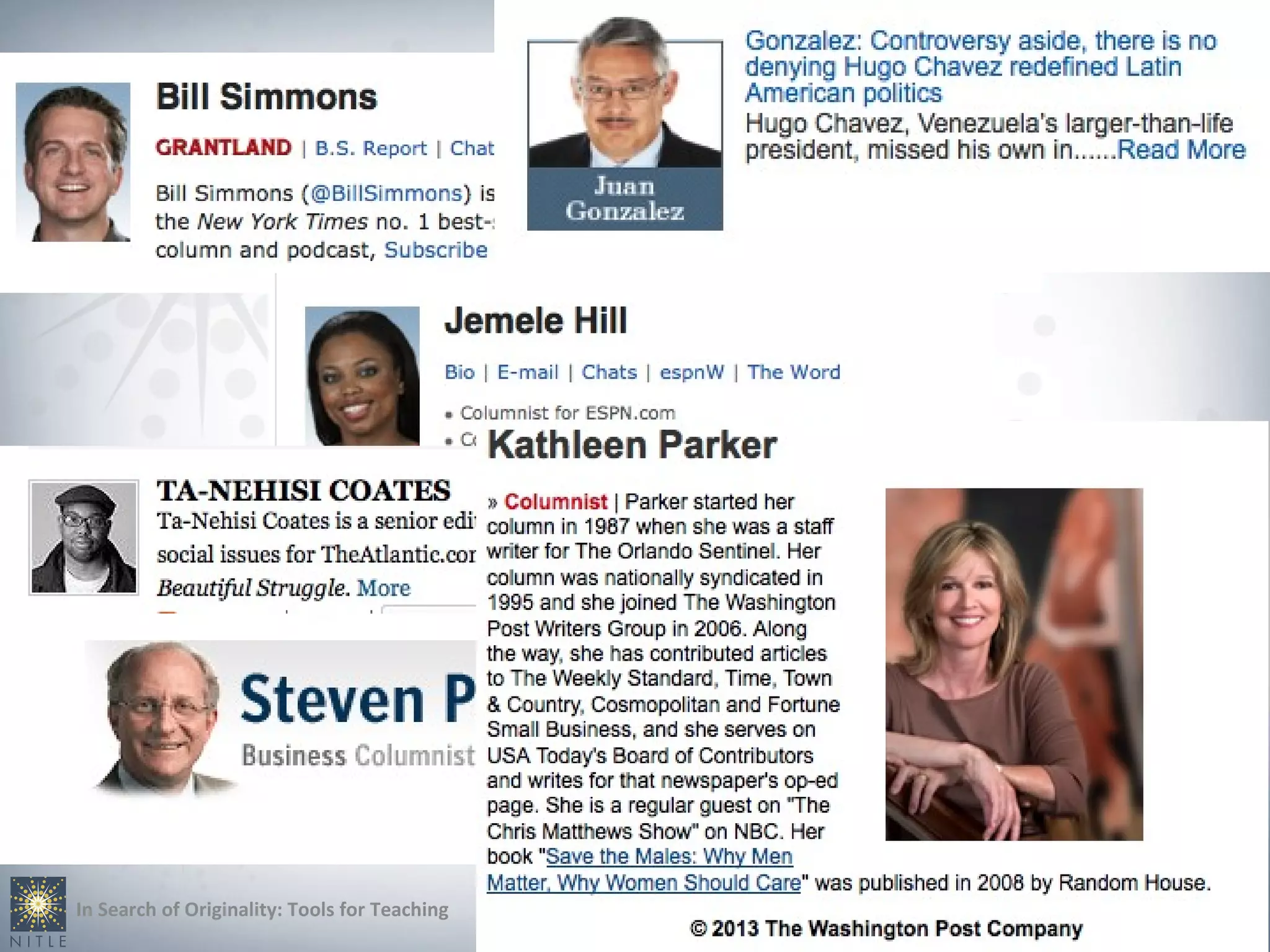 In Search of Originality: Tools for Teaching   Sponsored by
 