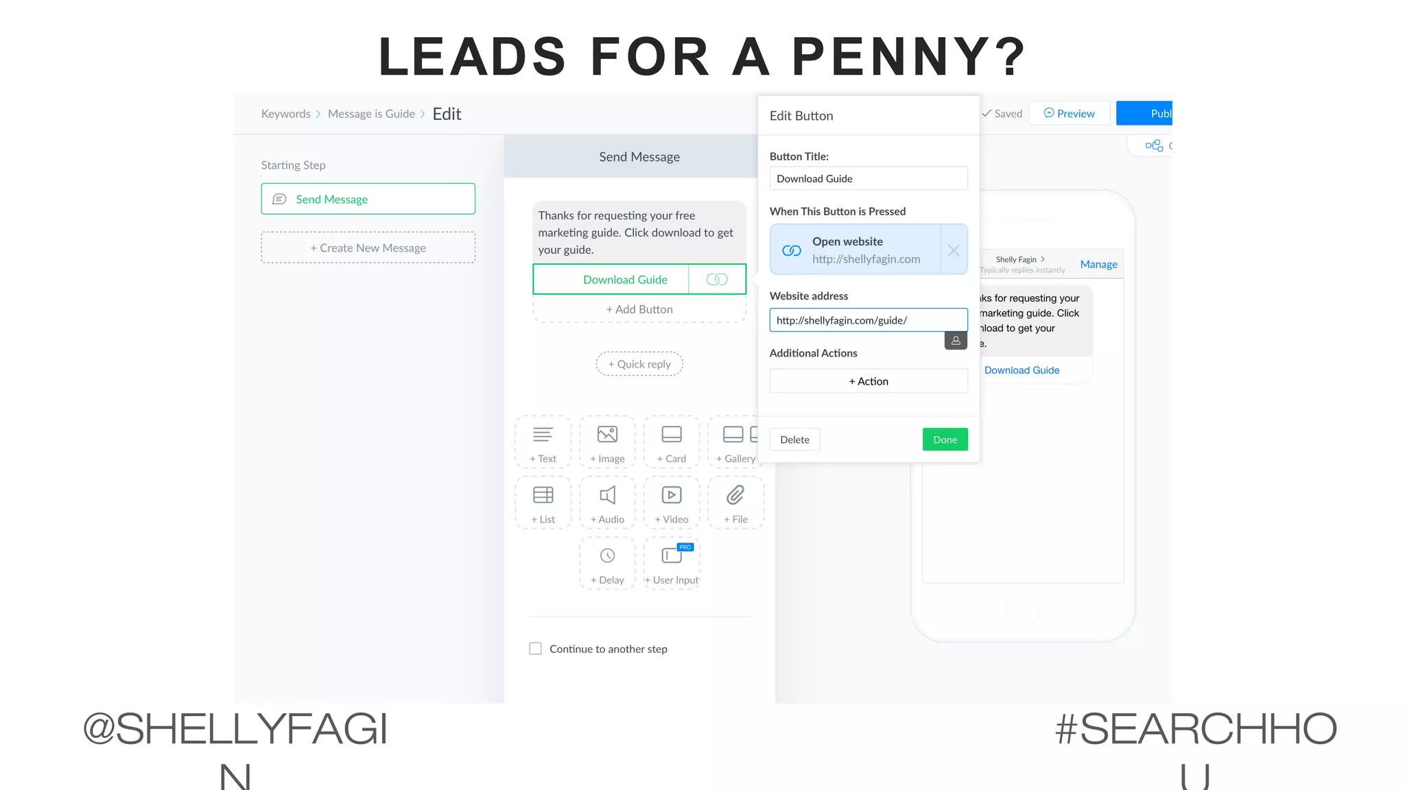 LEADS FOR A PENNY?
#SEARCHHO@SHELLYFAGI
 
