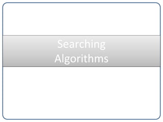 Searching
Algorithms
 