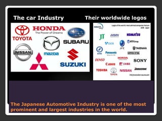 The Japanese Automotive Industry is one of the most
prominent and largest industries in the world.
The car Industry Their worldwide logos
 