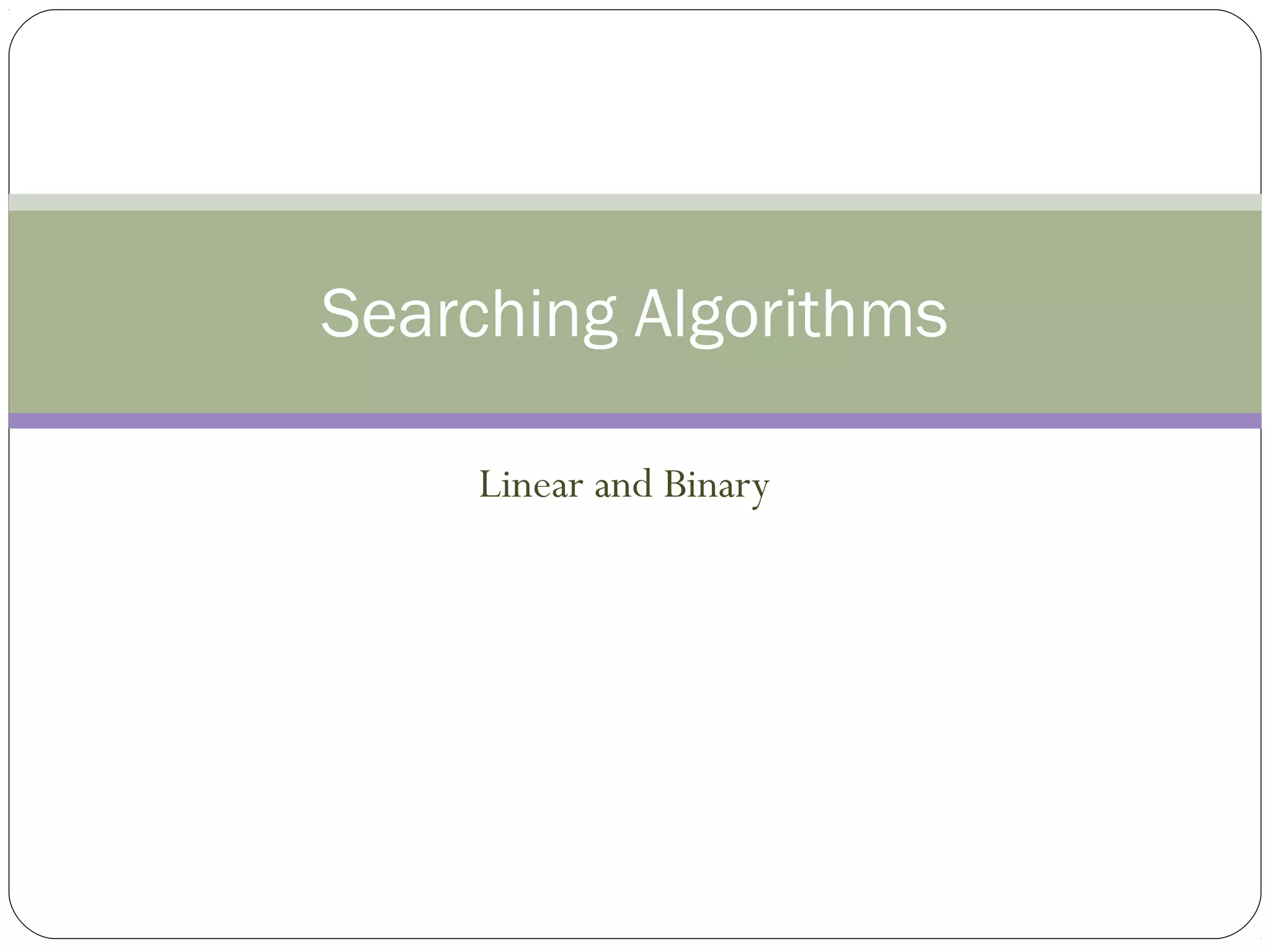 Searching algorithm | PPT