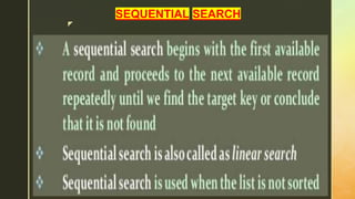Searching and sorting | PPT