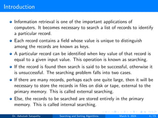 Searching and Sorting Algorithms | PDF
