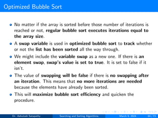 optimized bubble sort algorithm ritambhara... Searching and Sorting Algorithms | PDF