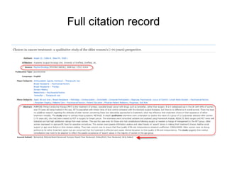 Full citation record
 