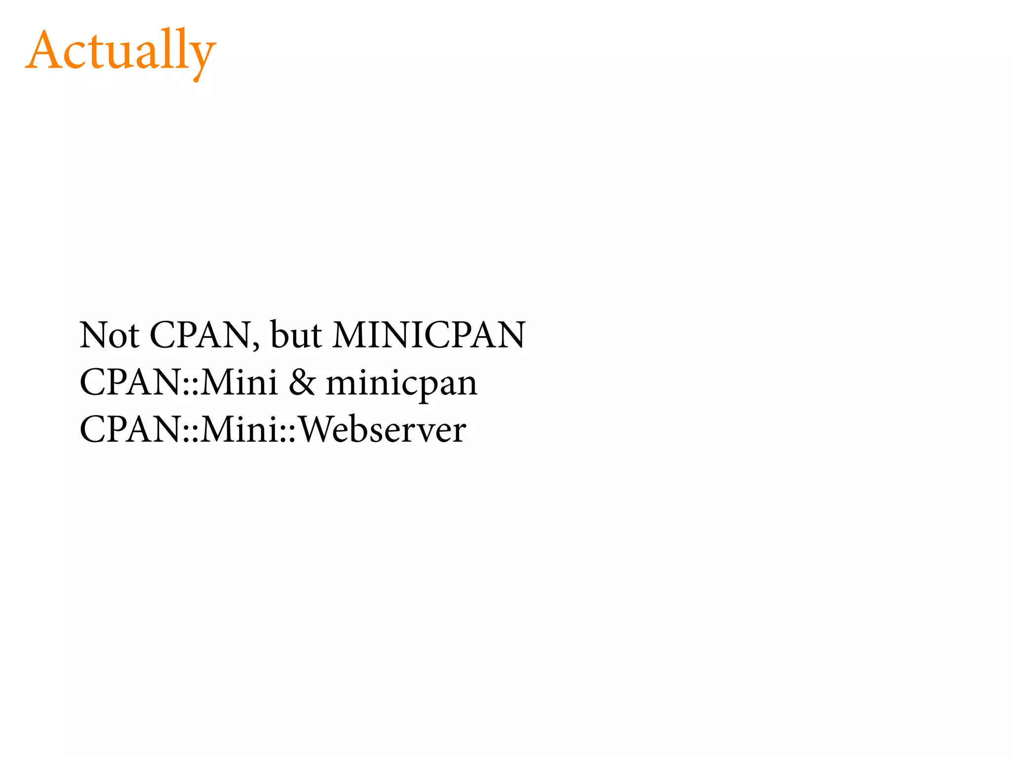 Searching CPAN Offline