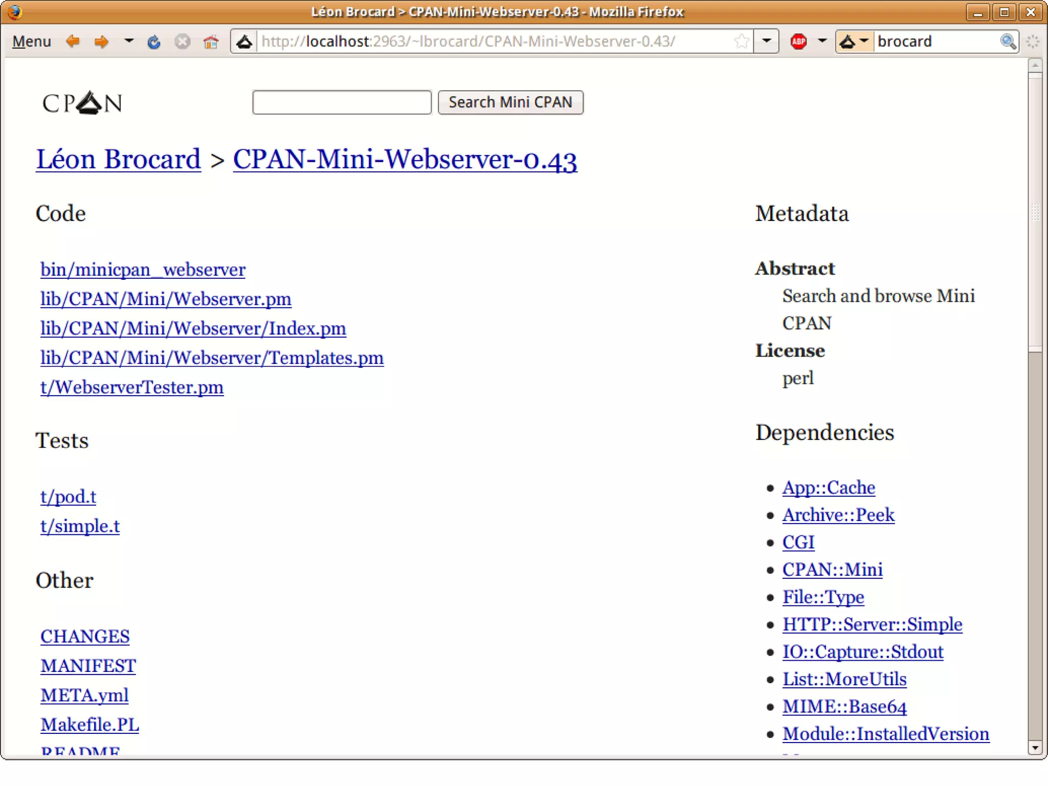Searching CPAN Offline