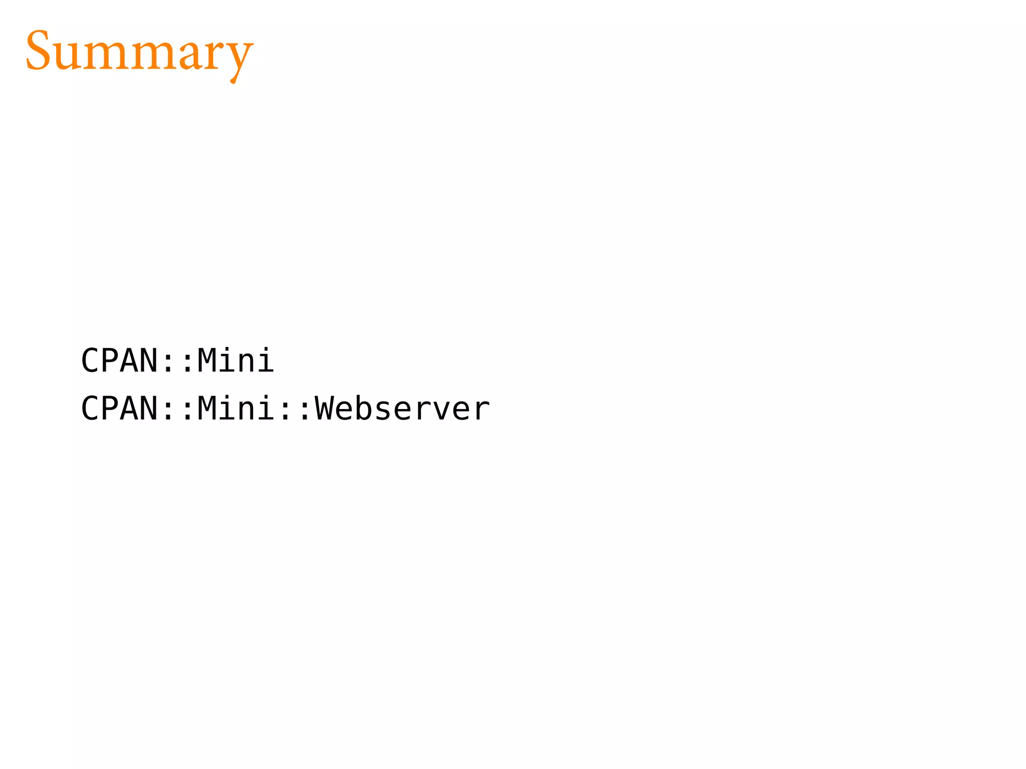 Searching CPAN Offline