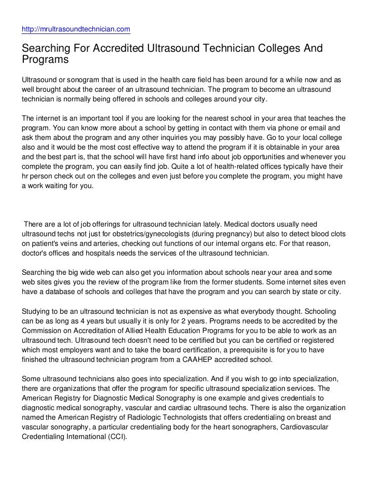Searching For Accredited Ultrasound Technician Colleges And Programs