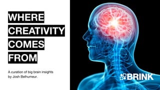 WHERE
CREATIVITY
COMES
FROM
A curation of big brain insights
by Josh Belhumeur.
 