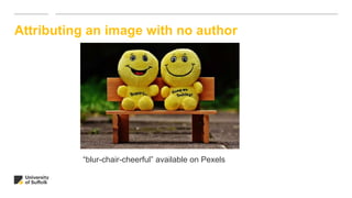 Attributing an image with no author
“blur-chair-cheerful” available on Pexels
 