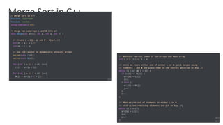 65
Merge Sort in C++
 