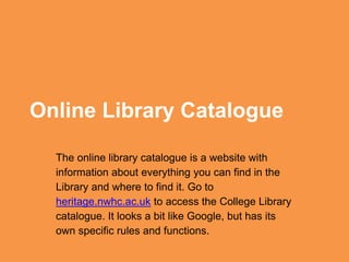 Searching Library Catalogue | PPTX