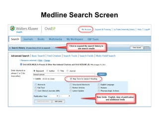 Medline Search Screen
