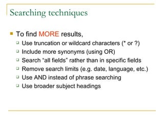 Searching techniques | PPT